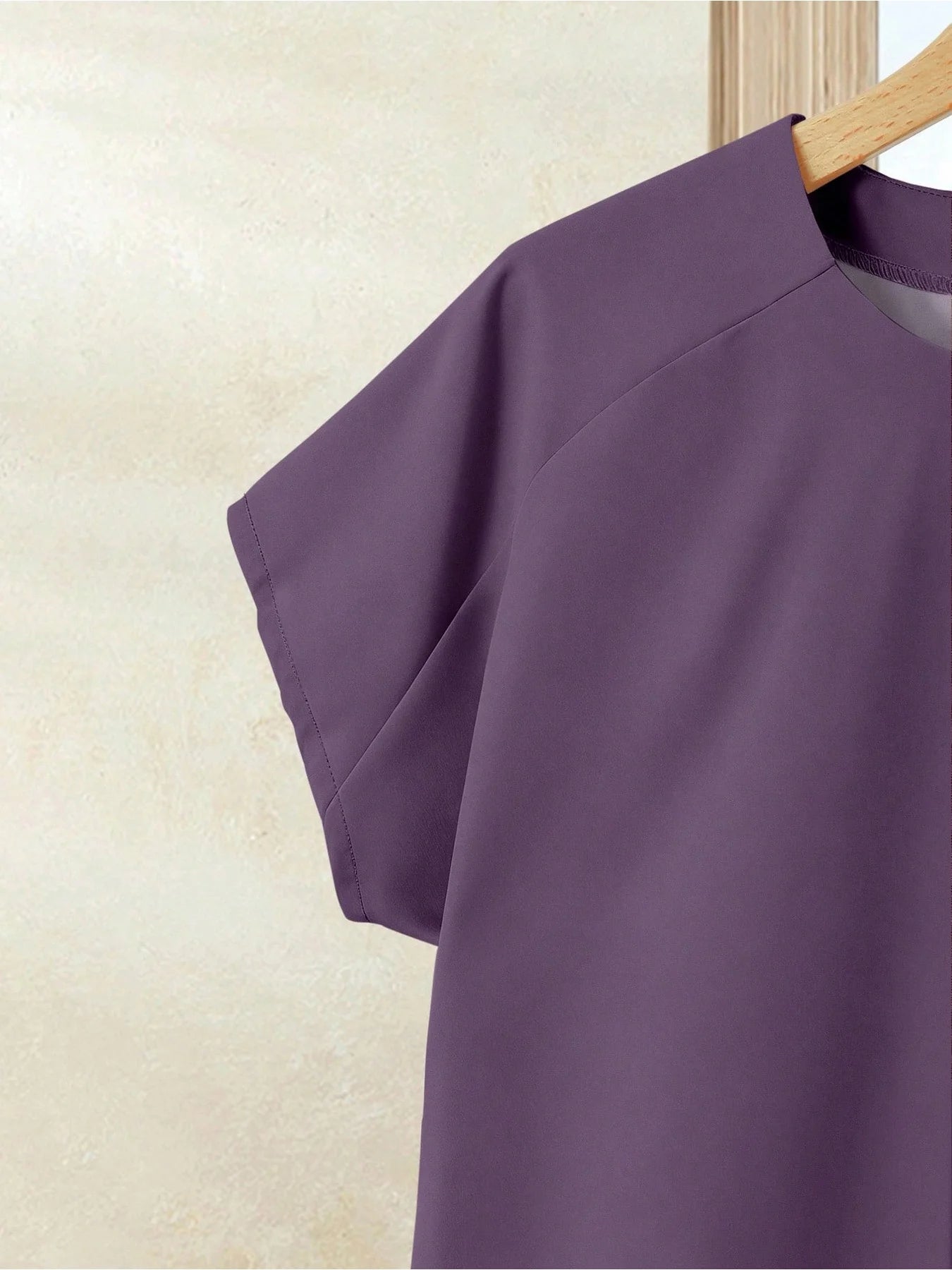 Plus Size Ink Purple Printed Short-Sleeved T-Shirt Set