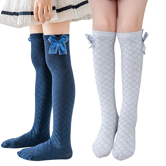Knee High Golf Cotton Bow Long Stitch Sock