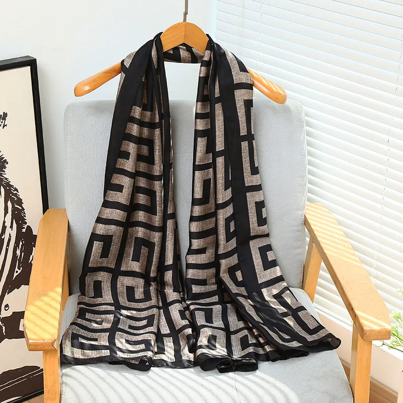 180*90cm Luxury Classic Sun Protection Silk Scarves Silk Shawl