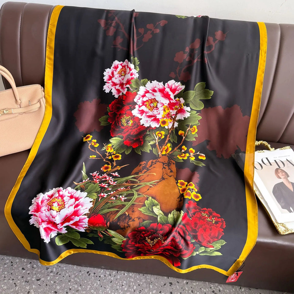 180*90cm Luxury Classic Sun Protection Silk Scarves Silk Shawl