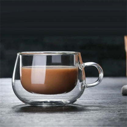 1pc Double Wall Glass Coffee Cup Glass Mug