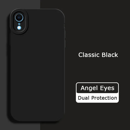 Angel Eyes Liquid Silicone Phone Case for iPhone X XR XS Max Full Protective Soft Waterproof Mobile Cover