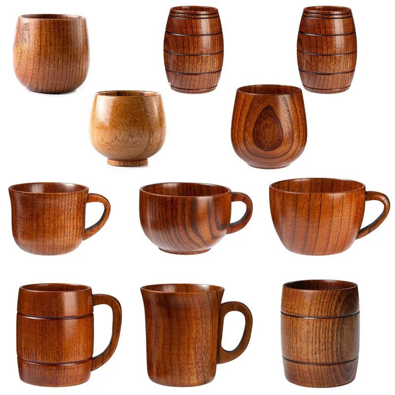 Wooden Handmade Jujube Wood Handle Beer Coffee Milk Tea Mug