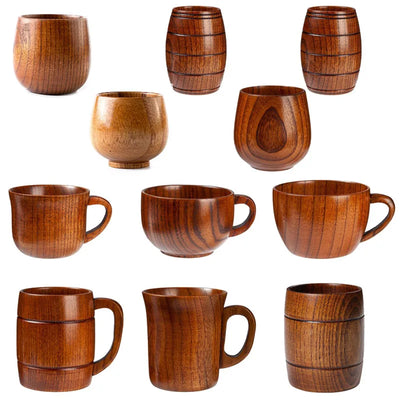 Wooden Cups Handmade Jujube Wood Handle Cups
