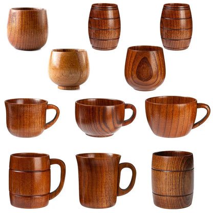 Wooden Cups Handmade Jujube Wood Handle Cups