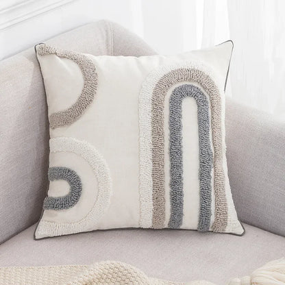 Boho Loop Pillowcases Grey Beige Pillowslip