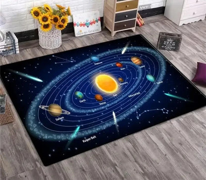 Solar System Rug Planet Galaxy Design Floor Mat