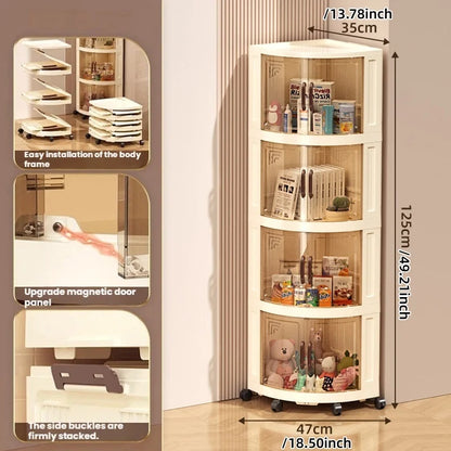 Plastic double-door foldable storage cabinet