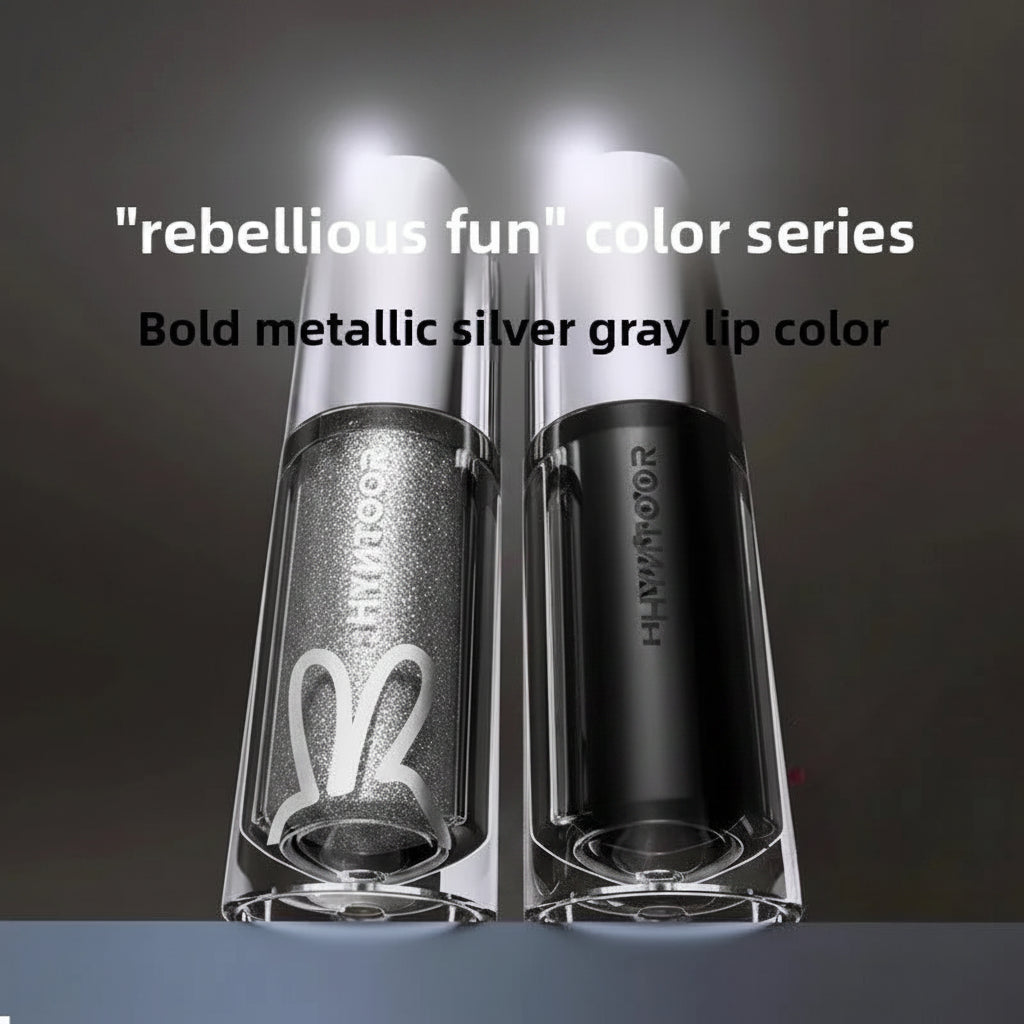 Playful Rebellious Lip Gloss Planet  Mouth Black Mouth Silver Mouth Gray Lip Oil Mirror Water Gloss