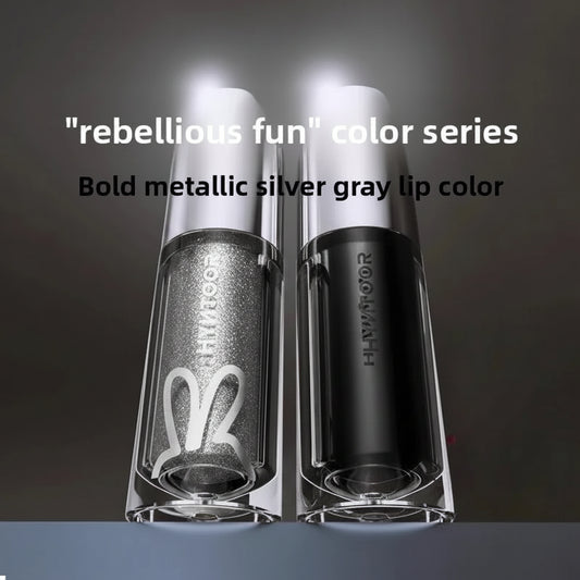 Playful Rebellious Lip Gloss Planet  Mouth Black Mouth Silver Mouth Gray Lip Oil Mirror Water Gloss