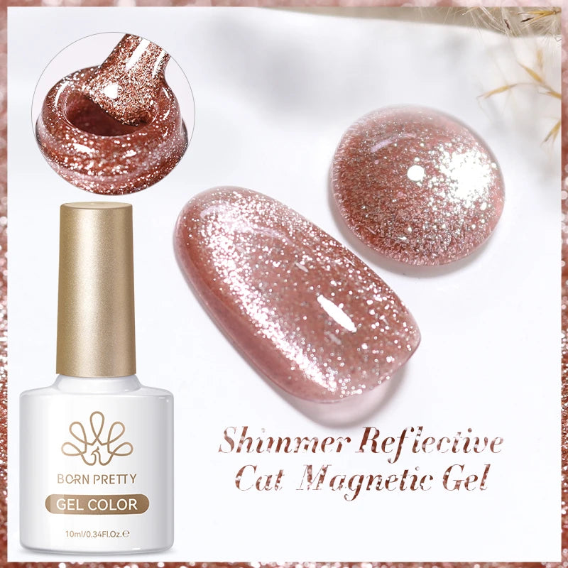 Sparkling Glass Bead Cat Magnetic Gel Nail Polish