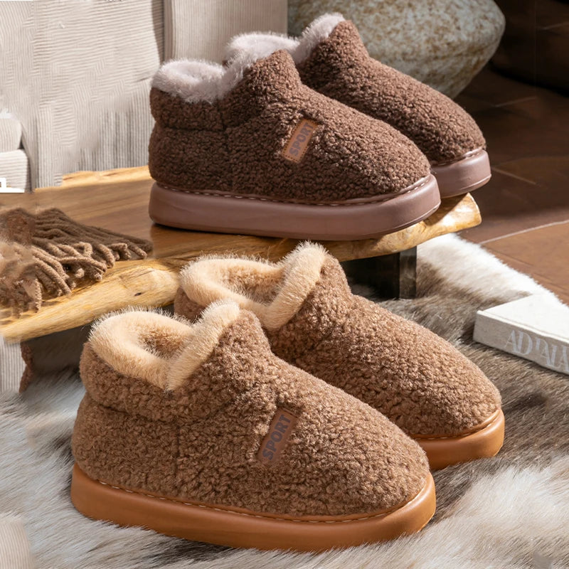 Platform Plush Winter Warm Fluffy Fuzzy Snow Indoor Boots