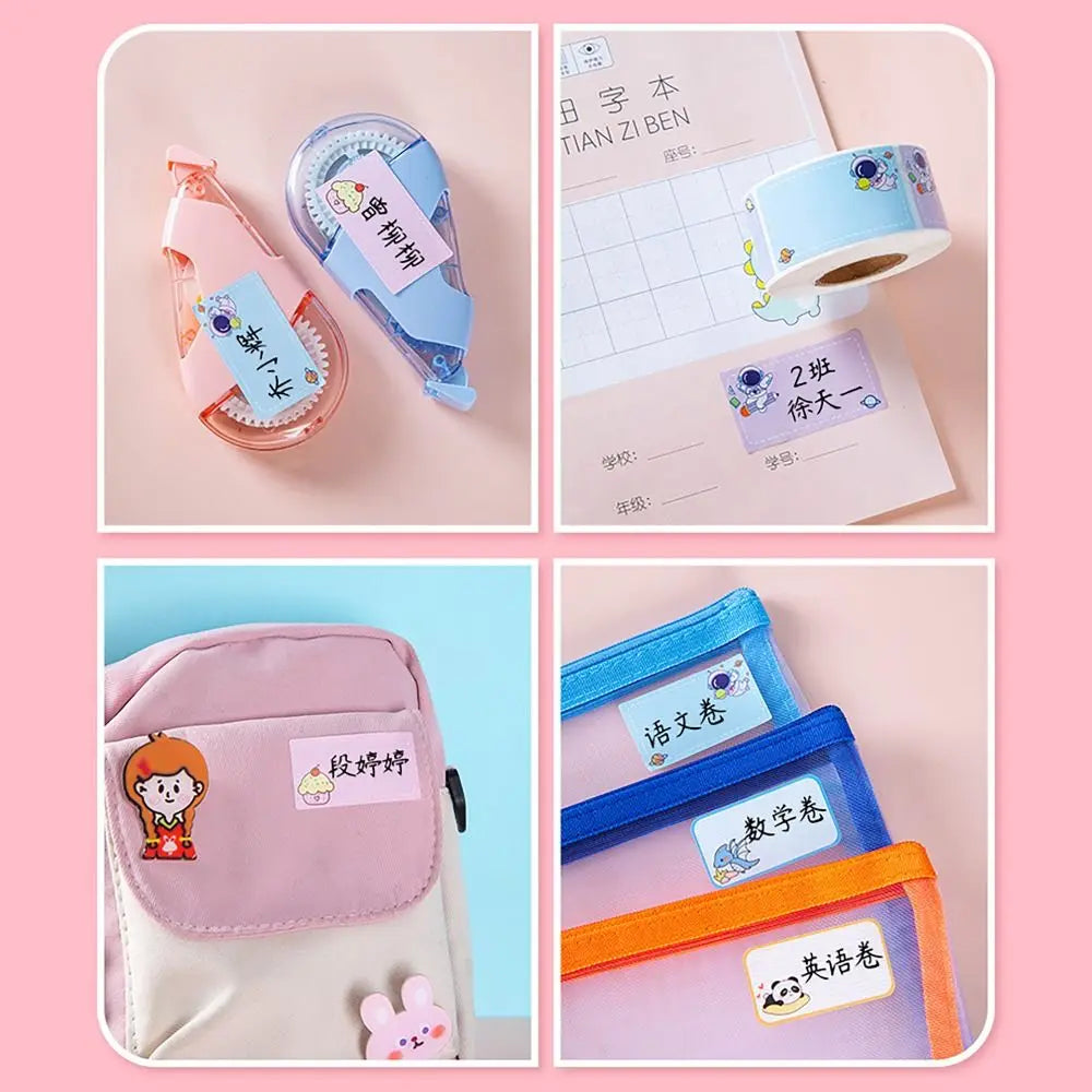 Cartoon Style Name Sticker Waterproof Handwritten Tag Sticker