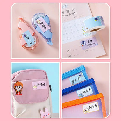 Cartoon Style Name Sticker Waterproof Handwritten Tag Sticker