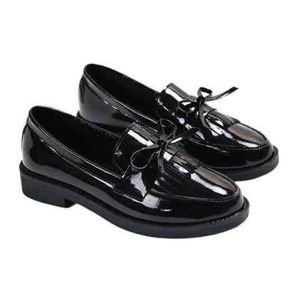 Leather British Tassel Casual Flat Shoes