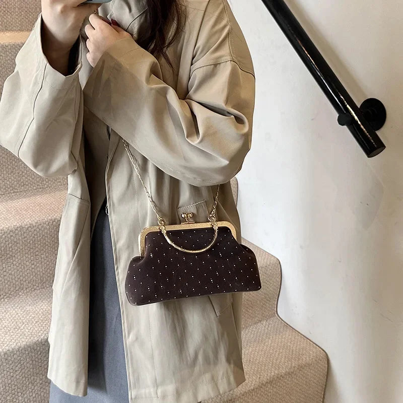 Luxury Clutch Small Clip Chain Crossbody Bag