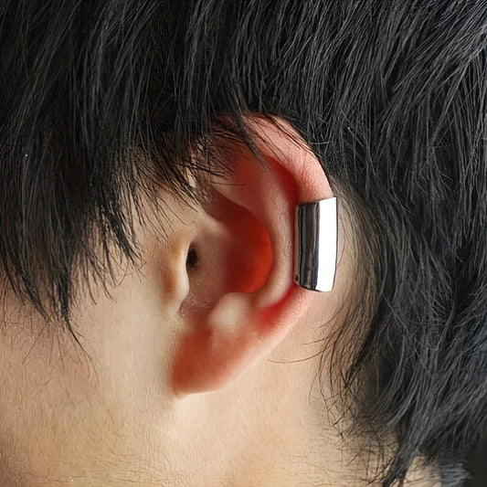 Simple Long Tube Geometric Stainless Steel Ear Clip