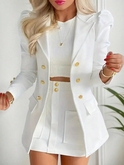 Elegant long sleeved suit jacket Set