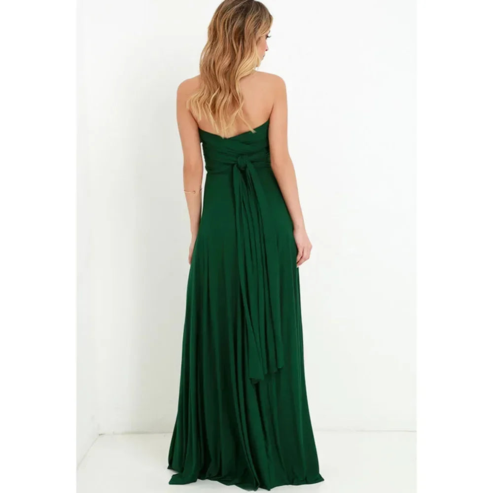 Multi-worn V-neck Vestidos De Fiesta Long Sexy Maxi Dress