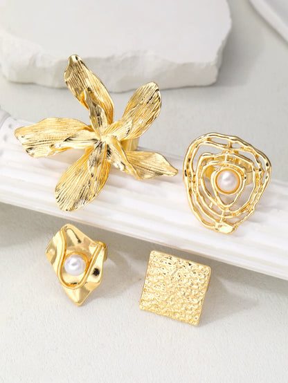 DANA 4 Pcs Chunky  Ring Set