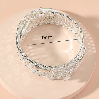 Square Rhinestone Open Ladies Bracelet