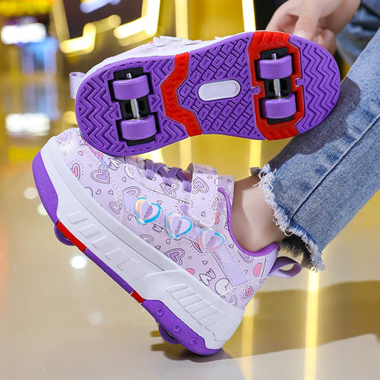 Skateboard Shoes Walking Rolling Dual-Use Sneakers