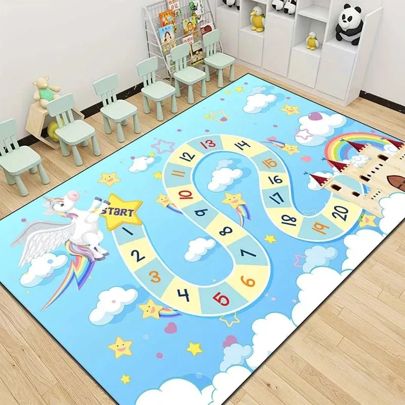 Snakes and Ladders Game Pattern Carpet Floor Mat