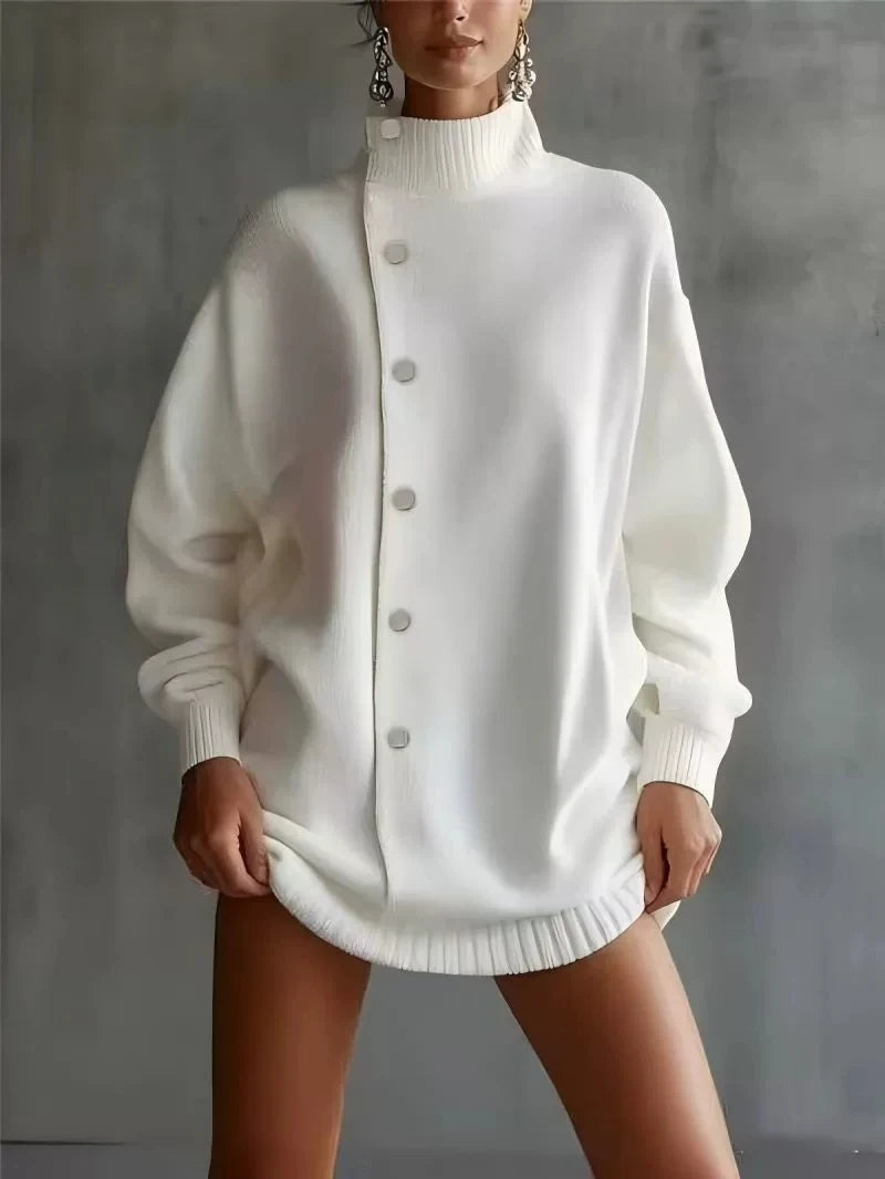 Autumn Winter Turtleneck Knit Cardigan Loose Sweater