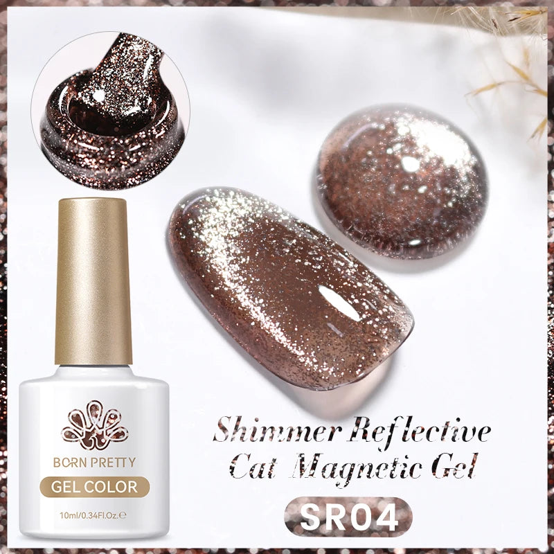 Sparkling Glass Bead Cat Magnetic Gel Nail Polish