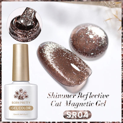 Sparkling Glass Bead Cat Magnetic Gel Nail Polish