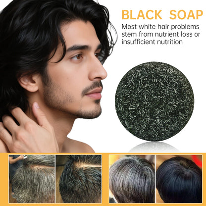 1-5pcs Polygonum Multiflorum Black Hair Soap Darkening Shampoo