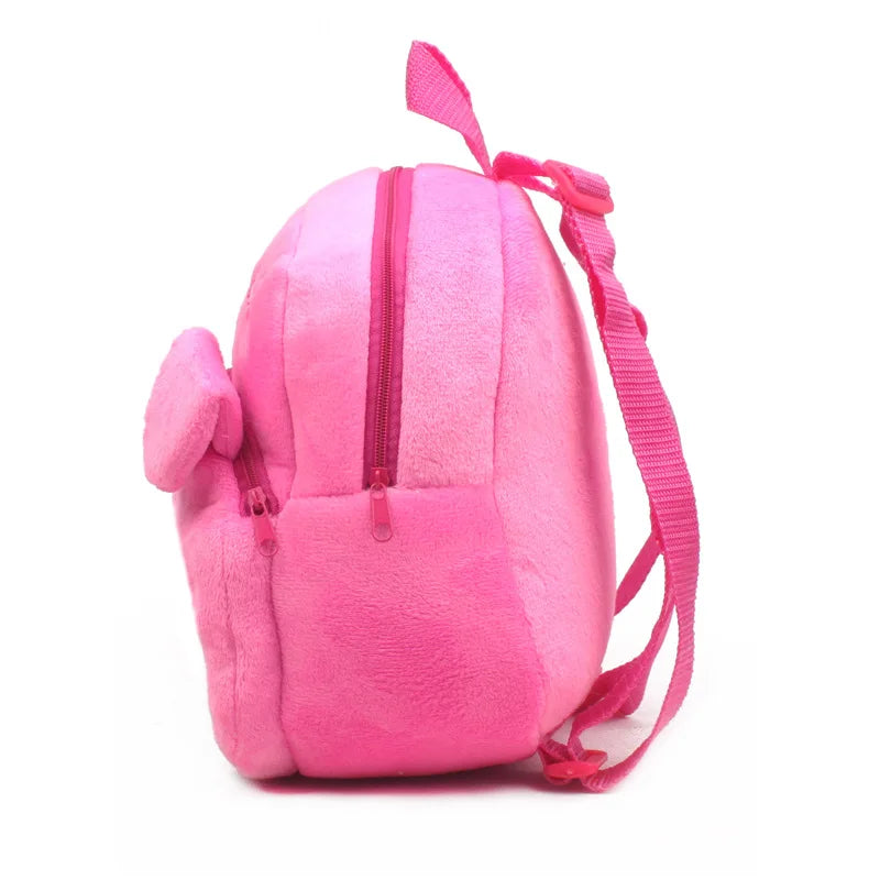 3D School Bags Cartoon Print Plush Kids Backpack Kindergarten Mini Bag