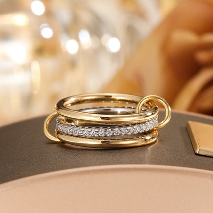 A Niche Four-Ring Copper Jewelry Ring