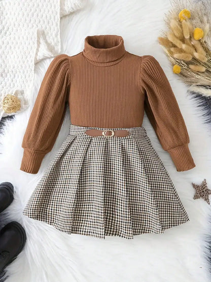 Long Sleeve Knitted Lantern Sleeve Roundneck Hoodie Set