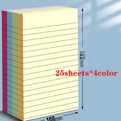 Large Lined Fluorescent Sticky Notes  Memo Pads