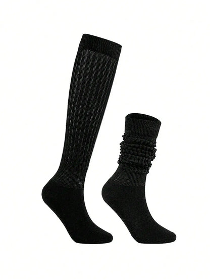 4/8 Pairs Slouch Knit Scrunch Scrunchie crew socks
