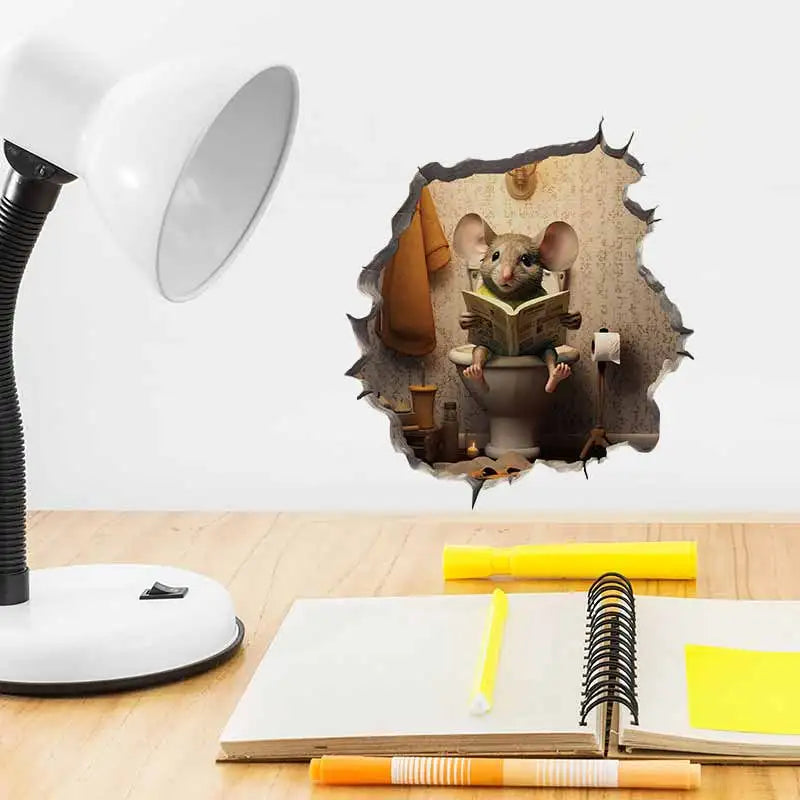 Cartoon Cute Little Mouse Hole Wall Stickers