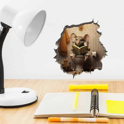 Cartoon Cute Little Mouse Hole Wall Stickers