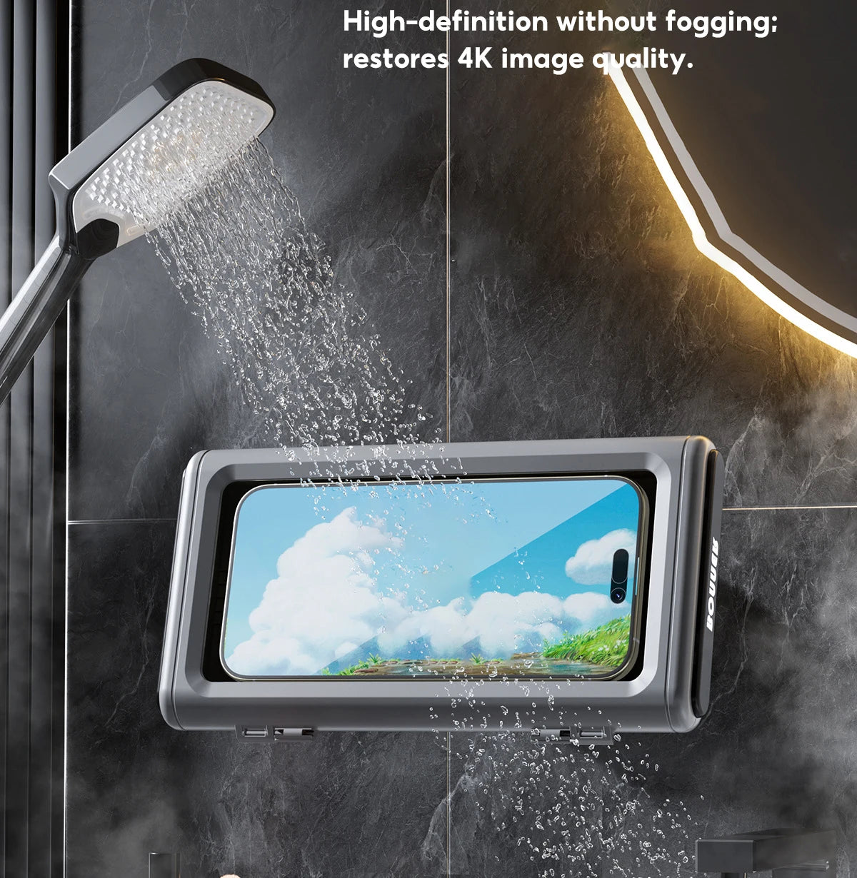 Waterproof Phone Holder for Bathroom Use Suitable for Watching Videos in the Shower