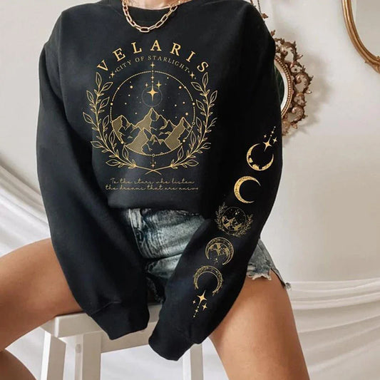 Sleeve Print Shirt ACOTAR Merch Sarah J Maas Sweater Starlight Pullover