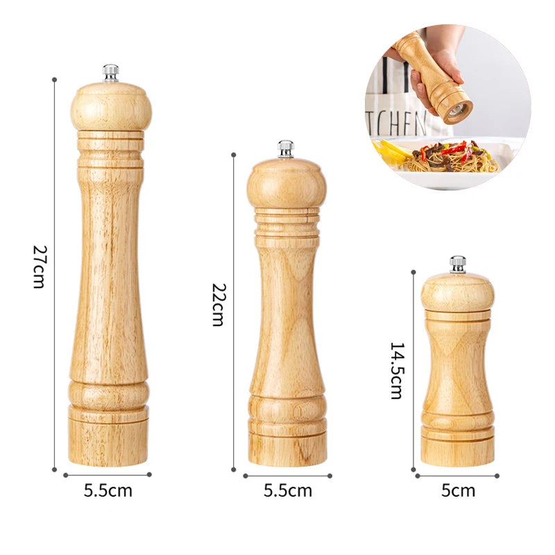 5/8/10 Inch Solid Wood Salt and Pepper Mills