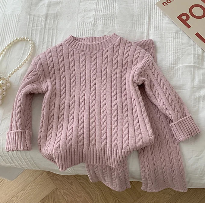 Autumn Spring Korean Style Knitted Clothing Set