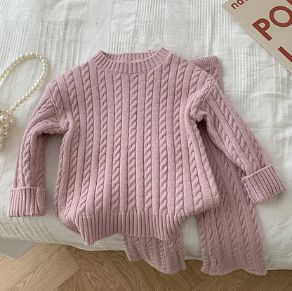 Autumn Spring Korean Style Knitted Clothing Set