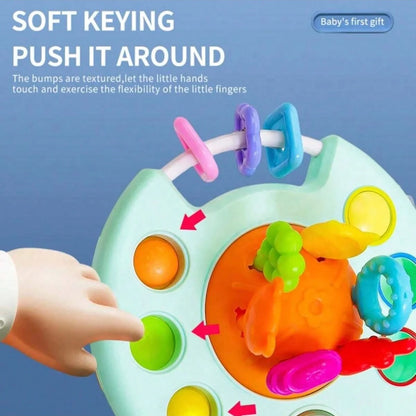 Activity Development Pull String Silicone Teething Rattle Educational Learning Toy