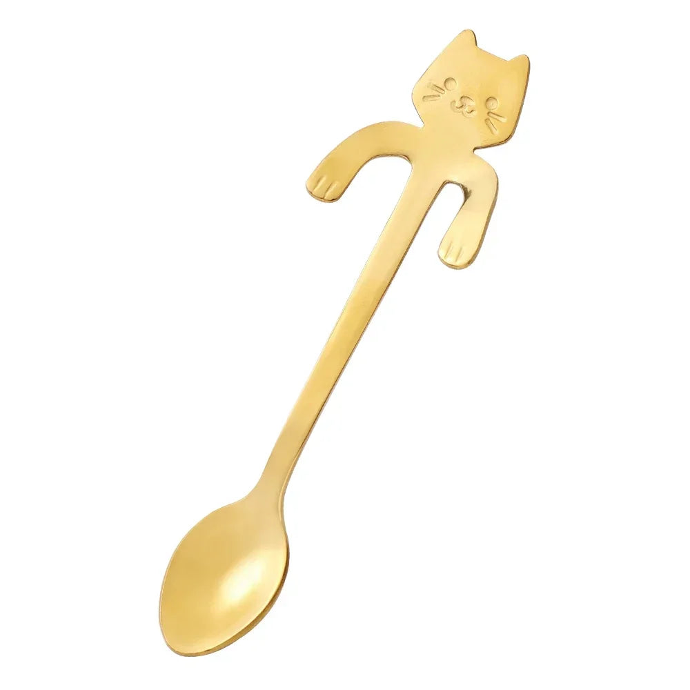 Stainless Steel Cat Coffee Spoons Hanging Ear
