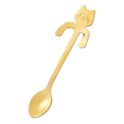 Stainless Steel Cat Coffee Spoons Hanging Ear
