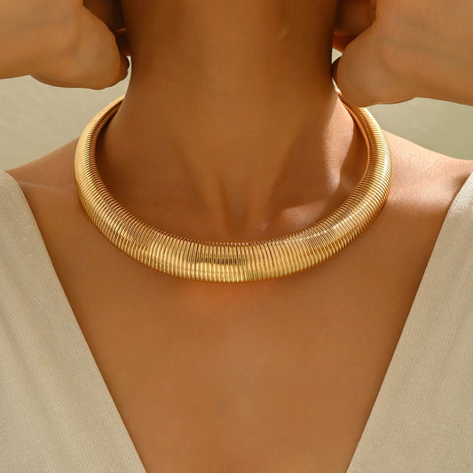 Exaggerated Heavy Metal Chunky Choker Necklace