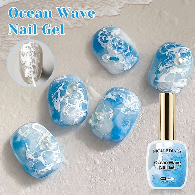 15ml Bubble Ocean Wave Gel White Gel Nail Polish Varnish UV LED Soak Off Gel