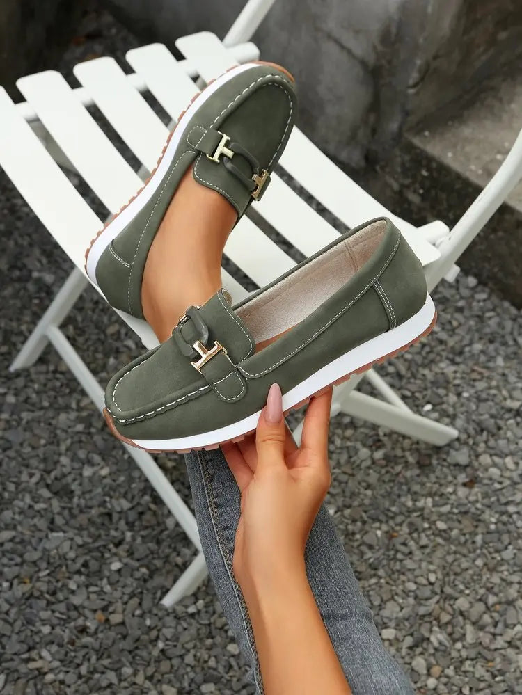 Buckle Low-top Casual Vulcanized Flat Shoes