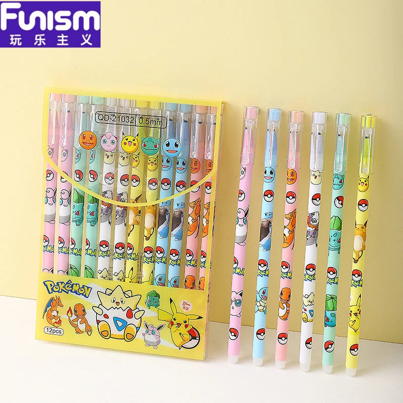 Pikachu cartoon cute pet combination straight stick erasable neutral pen